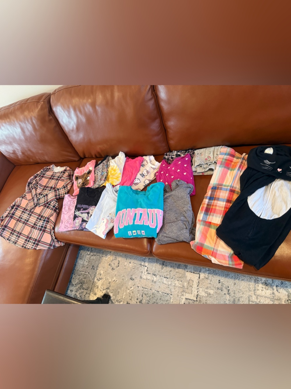 Girls Lot Bulk Various Items Tshirts PJs Long sleeve Dress Etc.